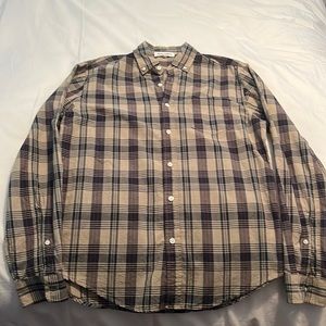 Alex Mill- Cotton Madras button down shirt- size medium